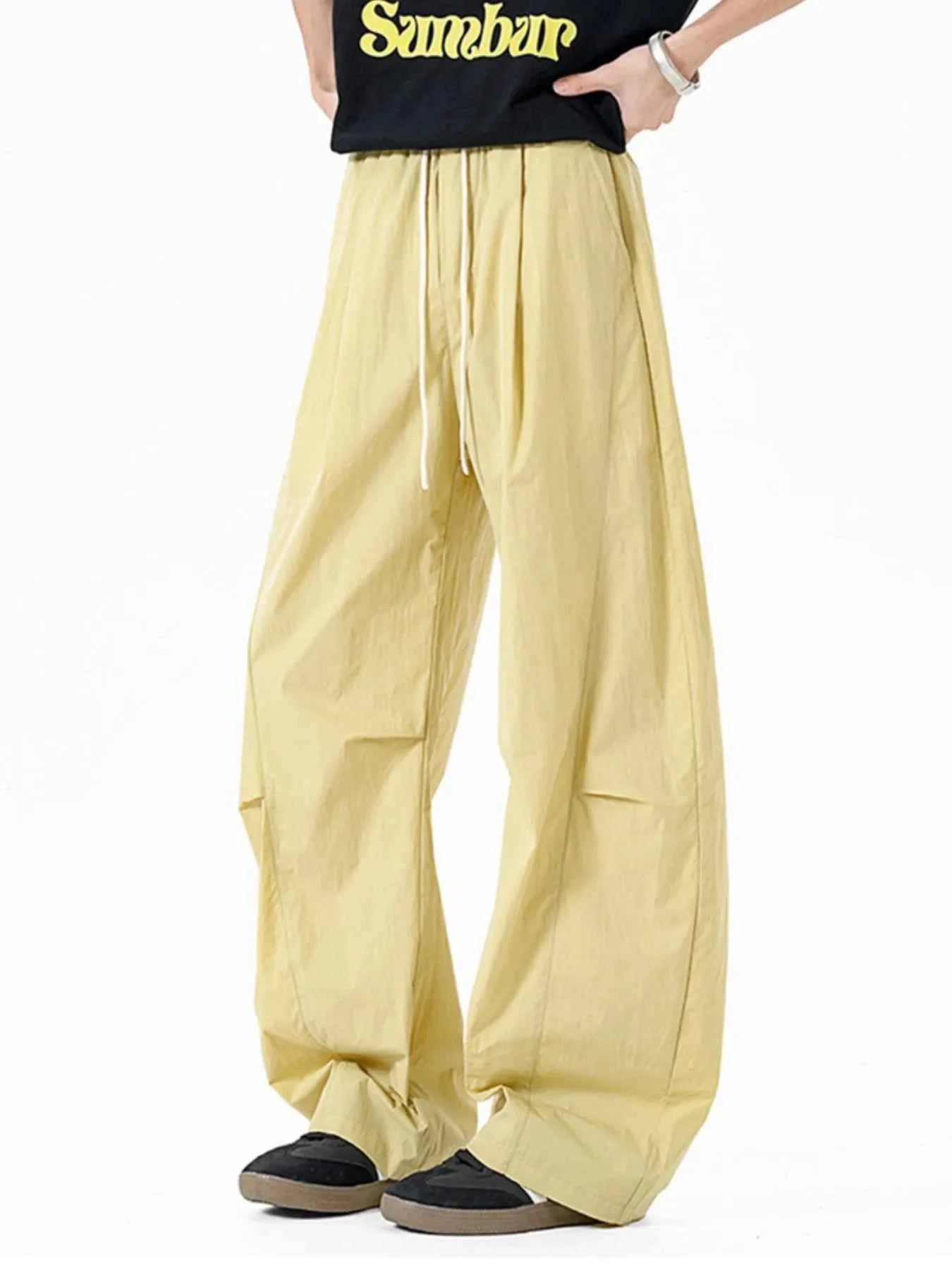 Men's Elastic Waist Wide Leg Pants