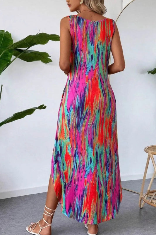Scoop Neck Sleeveless Dress with Pockets