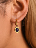 Stainless Steel Oval Drop Earrings — Livostyle