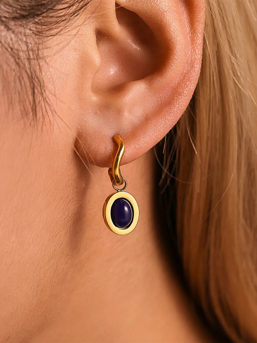 Stainless Steel Oval Drop Earrings — Livostyle