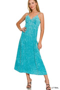 Tencel Mineral Washed Maxi Dress in LT TEAL