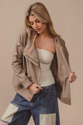 Classic Moto-inspired Textured Rider Jacket — Livostyle
