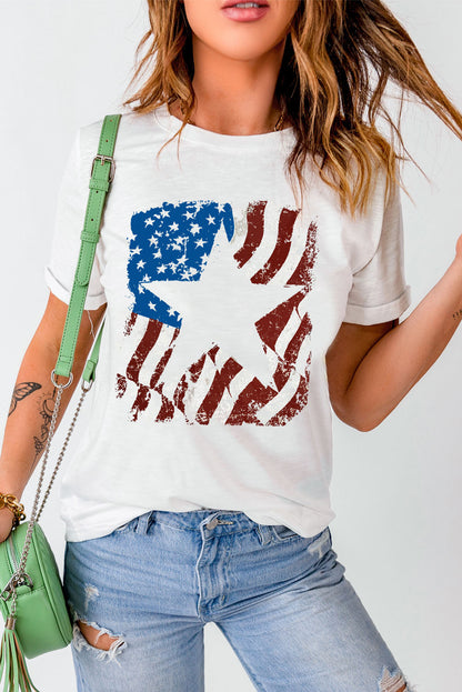 US Flag Graphic Round Neck Tee – photo 4