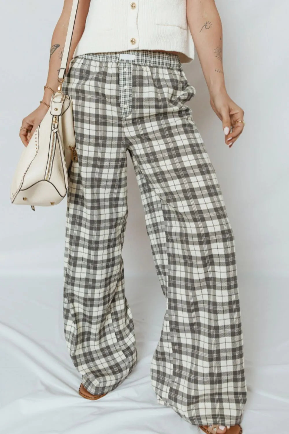 Plaid Wide Leg Pants — Livostyle