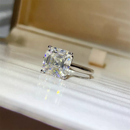 5 Carat Moissanite 925 Sterling Silver Ring — Square Solitaire — Livostyle