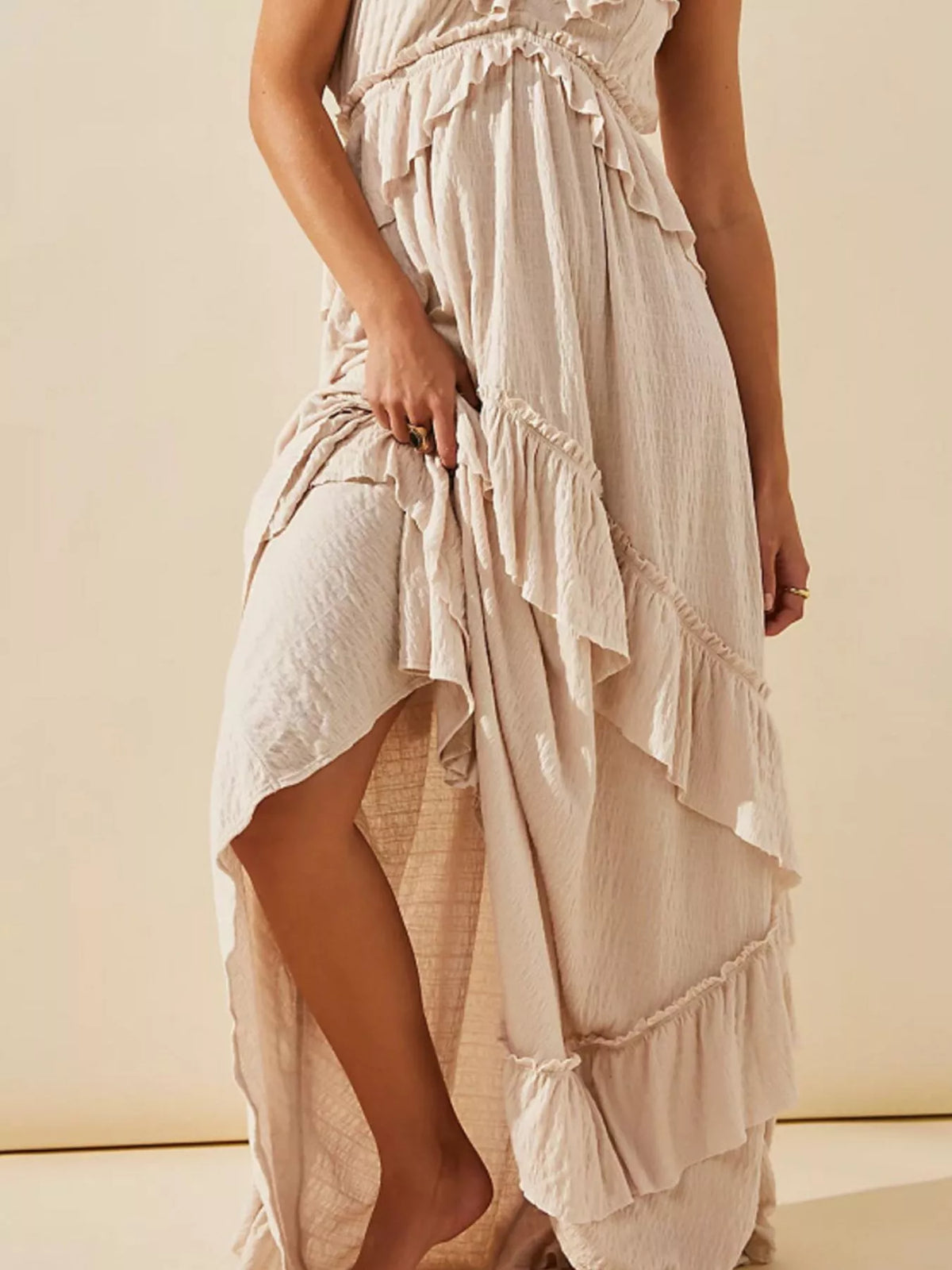 Ruffled Halter Neck Tie Maxi Dress – photo 10