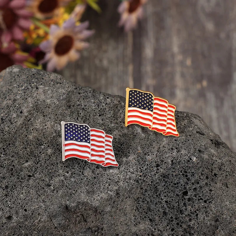 2 Piece Drip Oil US Flag Brooch styling — Livostyle