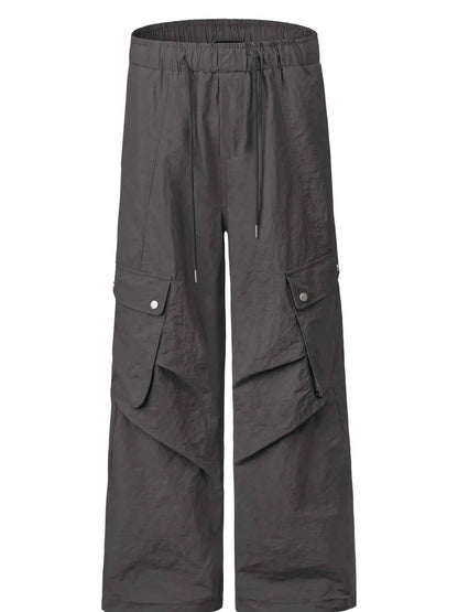 Men's Wide Leg Cargo Pants with Drawstring Waist — Livostyle