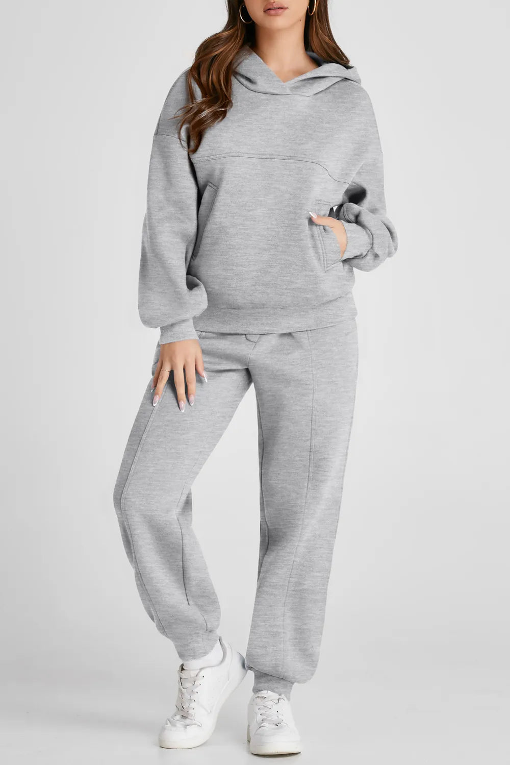 Dropped Shoulder Long Sleeve Hoodie and Pants Active Set — Livostyle