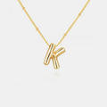 Gold-Plated Bubble Initial Necklace — Livostyle
