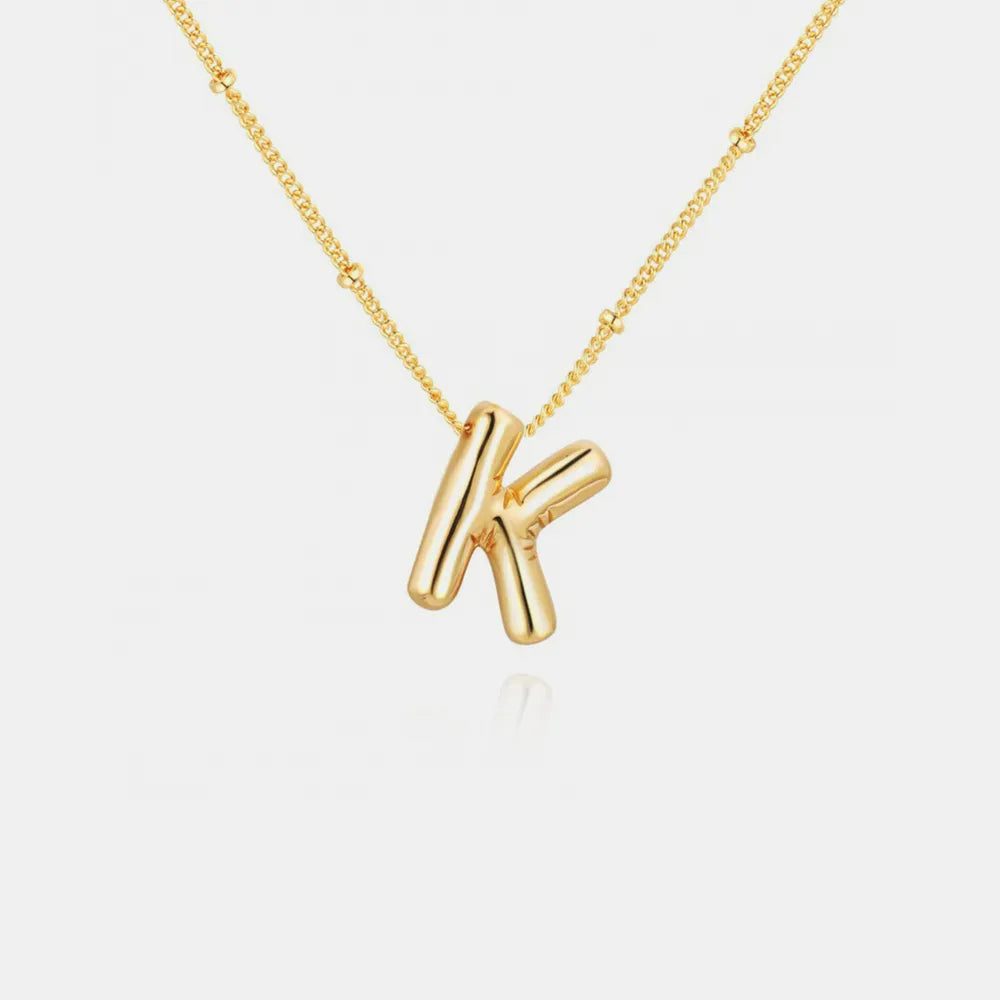 Gold-Plated Bubble Initial Necklace — Livostyle