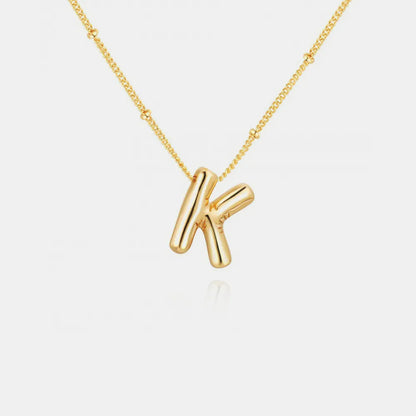 Gold-Plated Bubble Initial Necklace — Livostyle