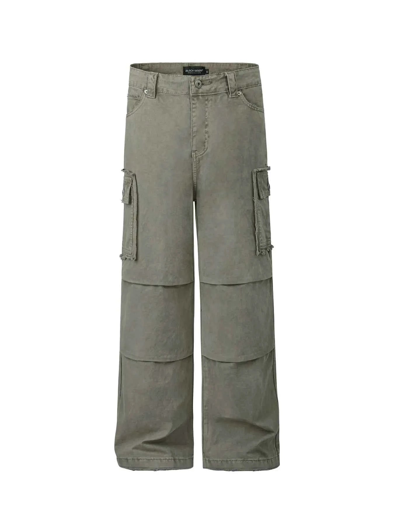 Men's Wide Leg Cargo Pants with Multi-Pockets