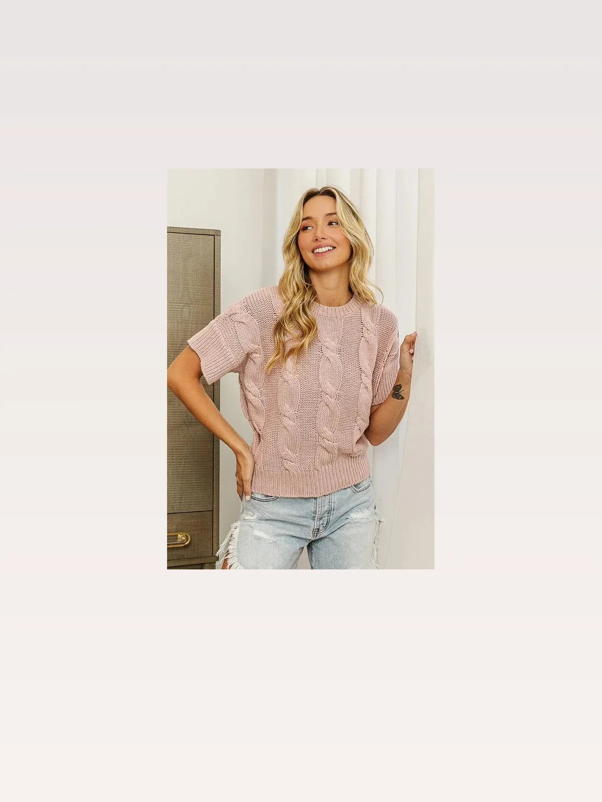 Classic Cable Knit Sweater Top - Versatile & Cozy Essential — styled showcase — Livostyle