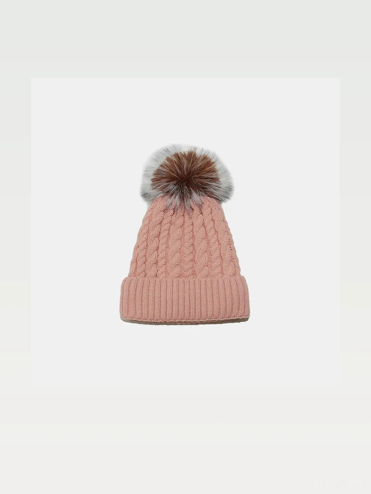 Cable Knit Winter Hat with Pompom — styled showcase — Livostyle