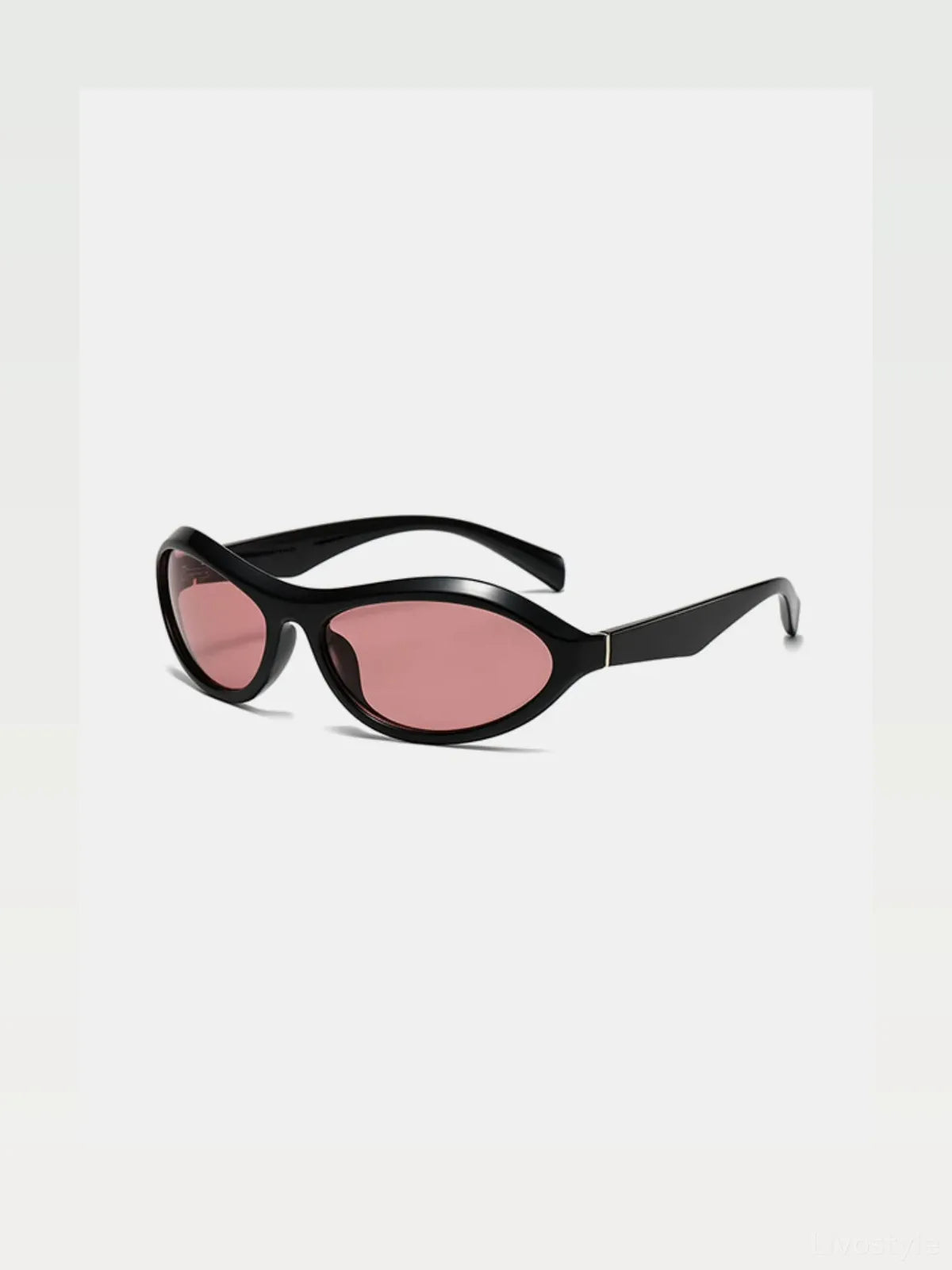 Retro Oval Pink Lens Cat Eye Polycarbonate Sunglasses — styled showcase — Livostyle