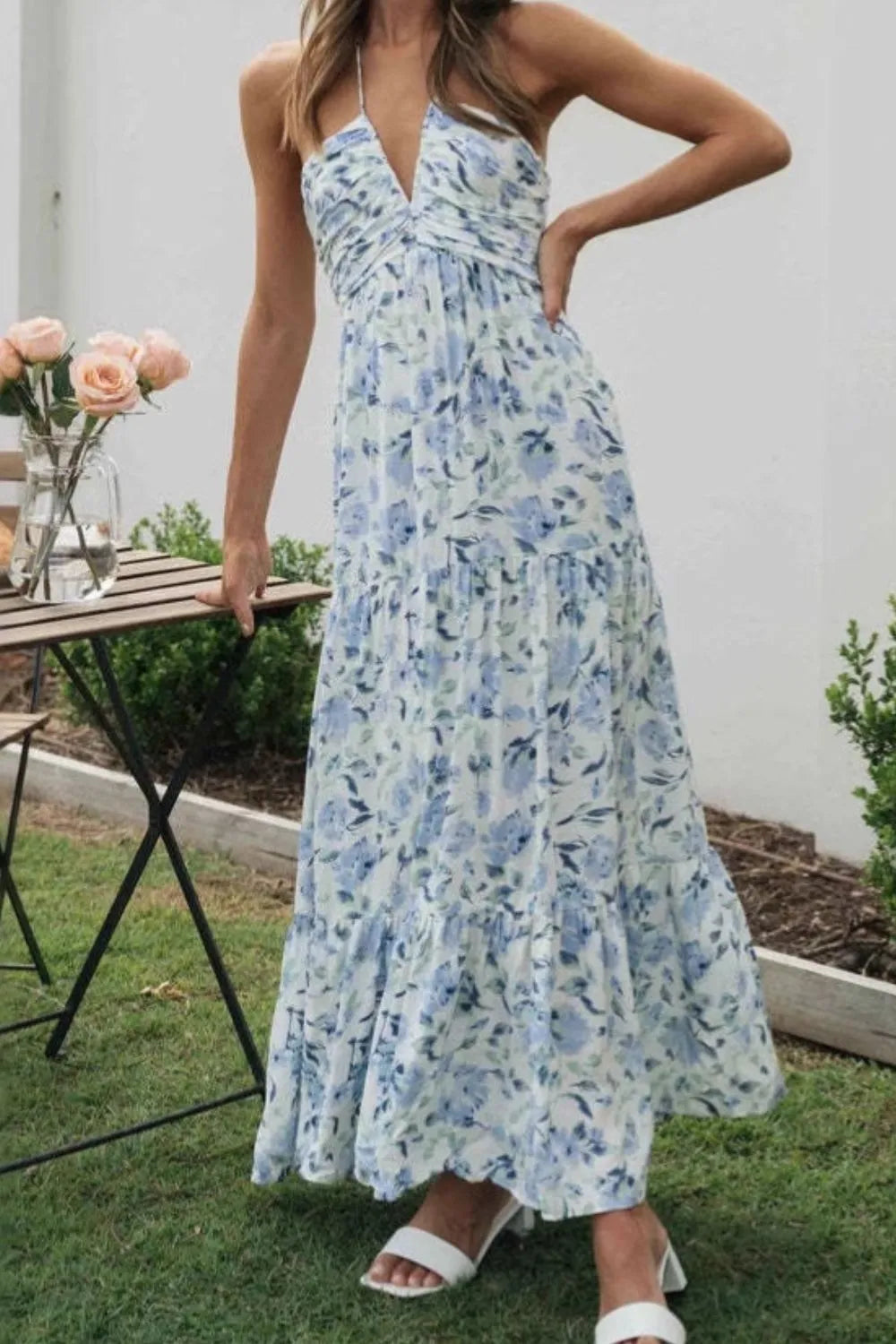 Floral Halter Neck Tiered Maxi Dress – photo 10