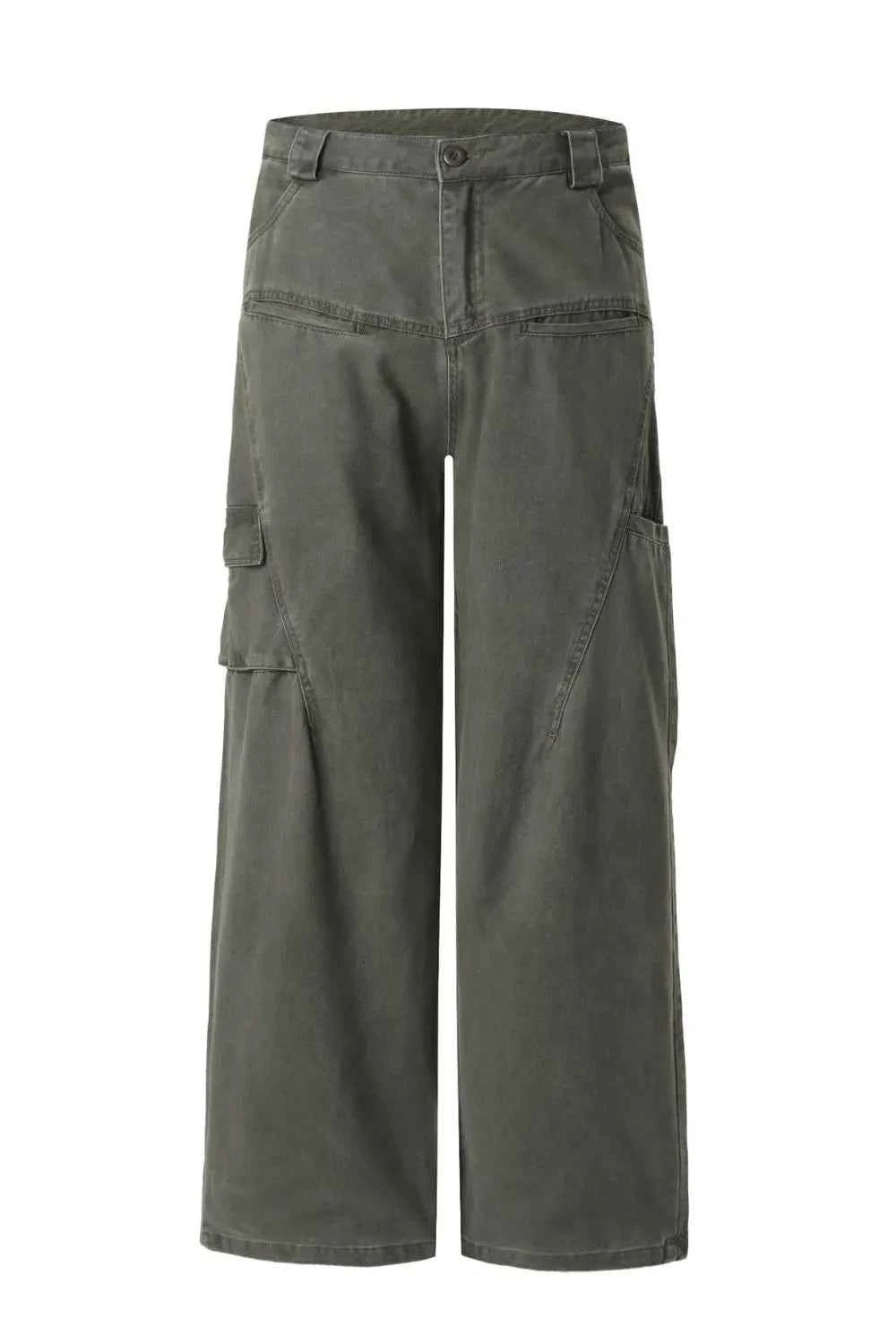 Men's Wide Leg Cargo Pants with Multiple Pockets
