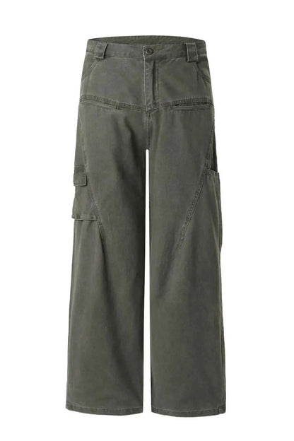 Men's Wide Leg Cargo Pants with Multiple Pockets — Livostyle