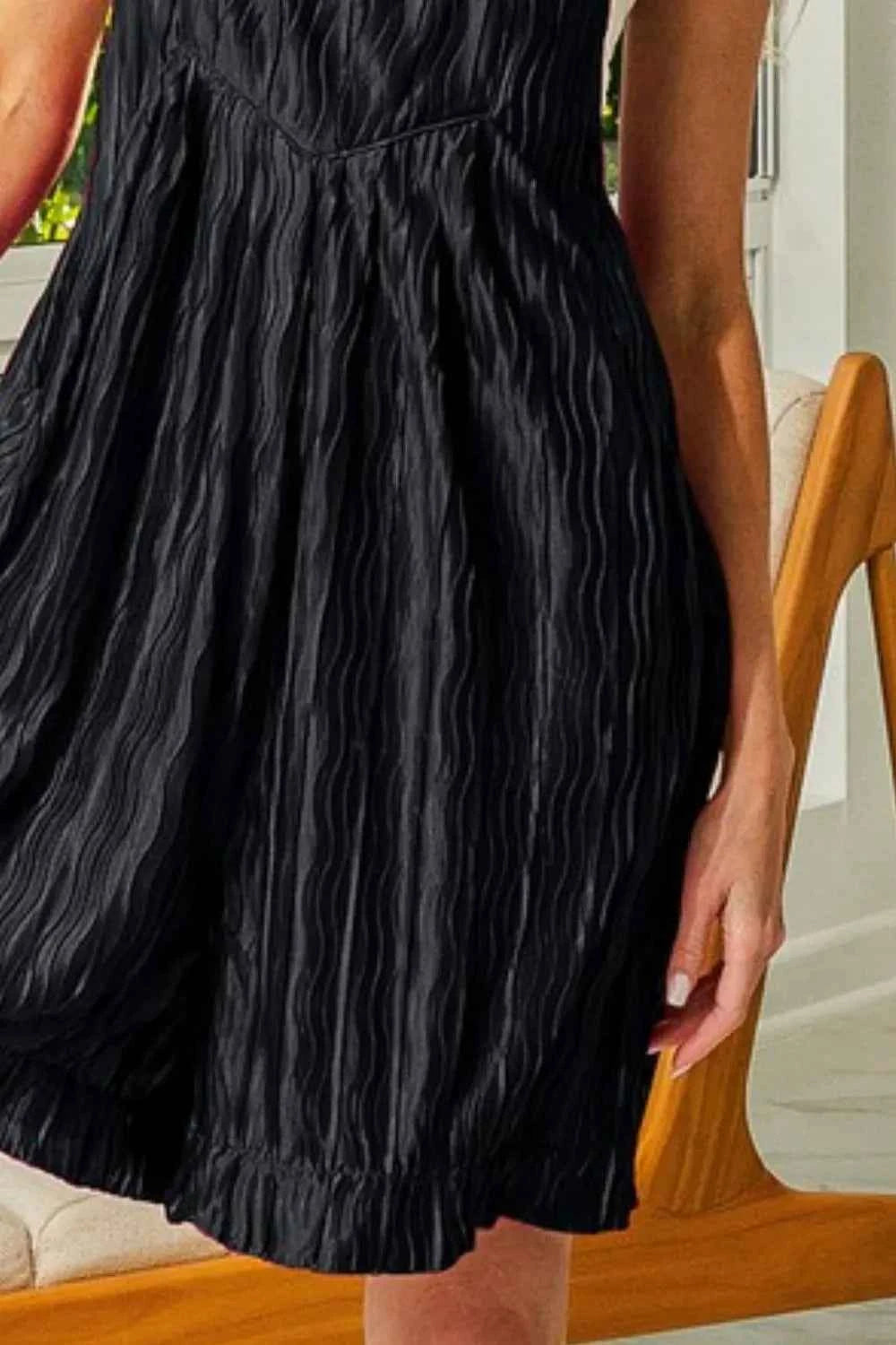 BiBi Wave Pleated Wide Legs Shortalls