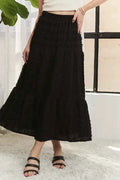Elastic Waistband Tiered Midi Skirt — Livostyle