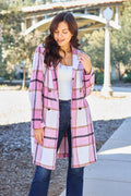 Plaid Button Up Lapel Collar Coat — Livostyle