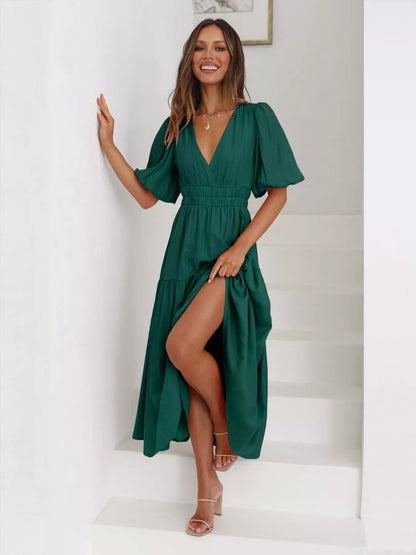 Tiered Puff Sleeve Midi Dress – photo 7