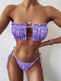Frill Trim Ruched Bikini Set — Livostyle