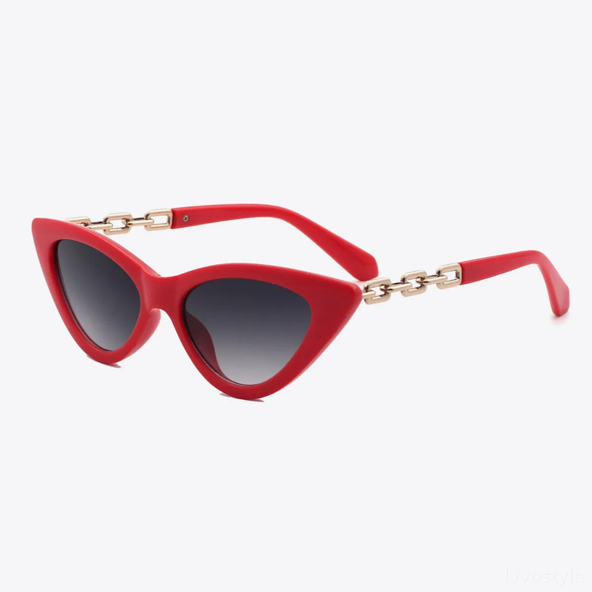 Chain Detail Cat-Eye Sunglasses — square view — Livostyle