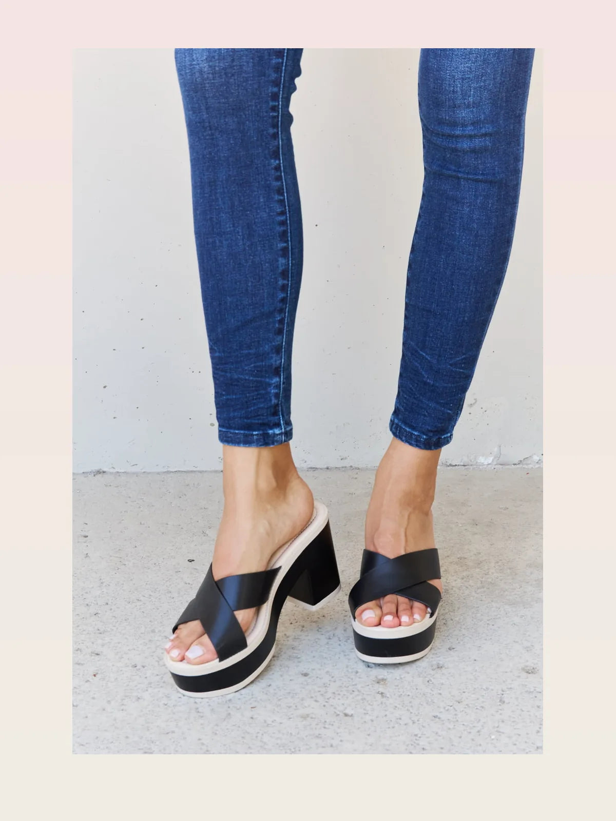 Cherish The Moments Contrast Platform Sandals in Black — styled showcase — Livostyle