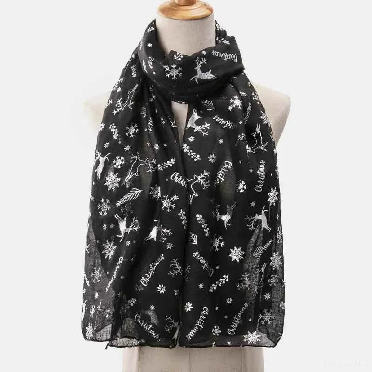 Christmas Element Polyester Scarf — square view — Livostyle