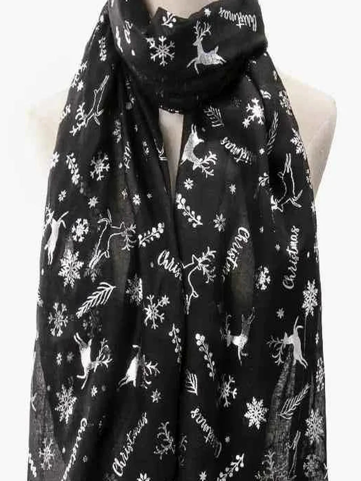 Christmas Element Polyester Scarf — detail view — Livostyle