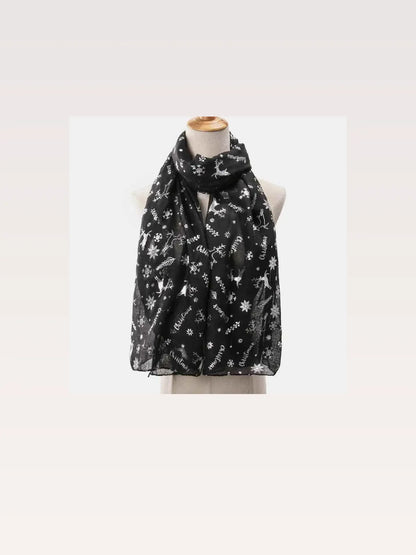 Christmas Element Polyester Scarf — styled showcase — Livostyle