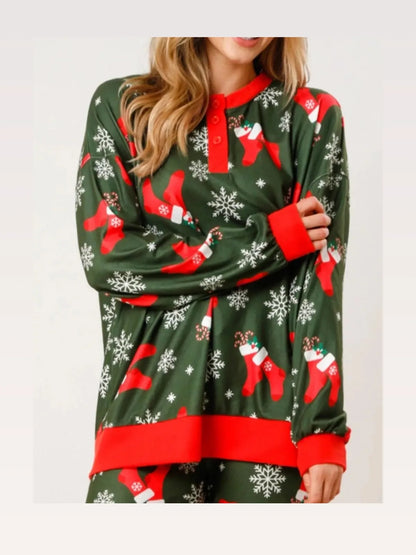 Christmas Long Sleeve Top and Pants Lounge Set — styled showcase — Livostyle