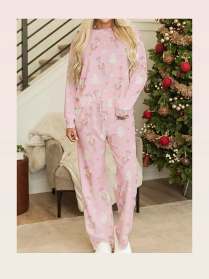 Christmas Tree Nutcracker Print Top and Pants 2pcs Lounge Se — styled showcase — Livostyle