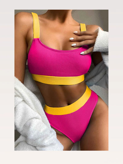 Color Block Scoop Neck Bikini Set — styled showcase — Livostyle