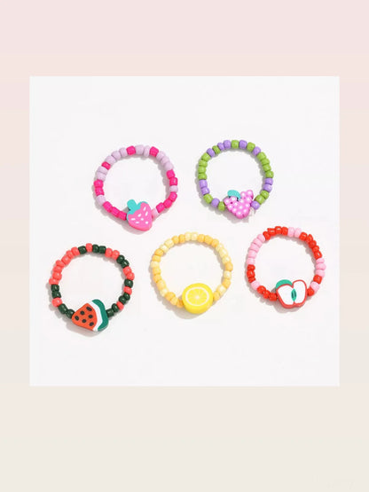 Colorful Fruit Charm Beaded Ring — styled showcase — Livostyle