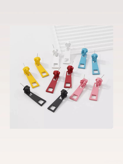 Colorful Zipper Drop Earrings — styled showcase — Livostyle