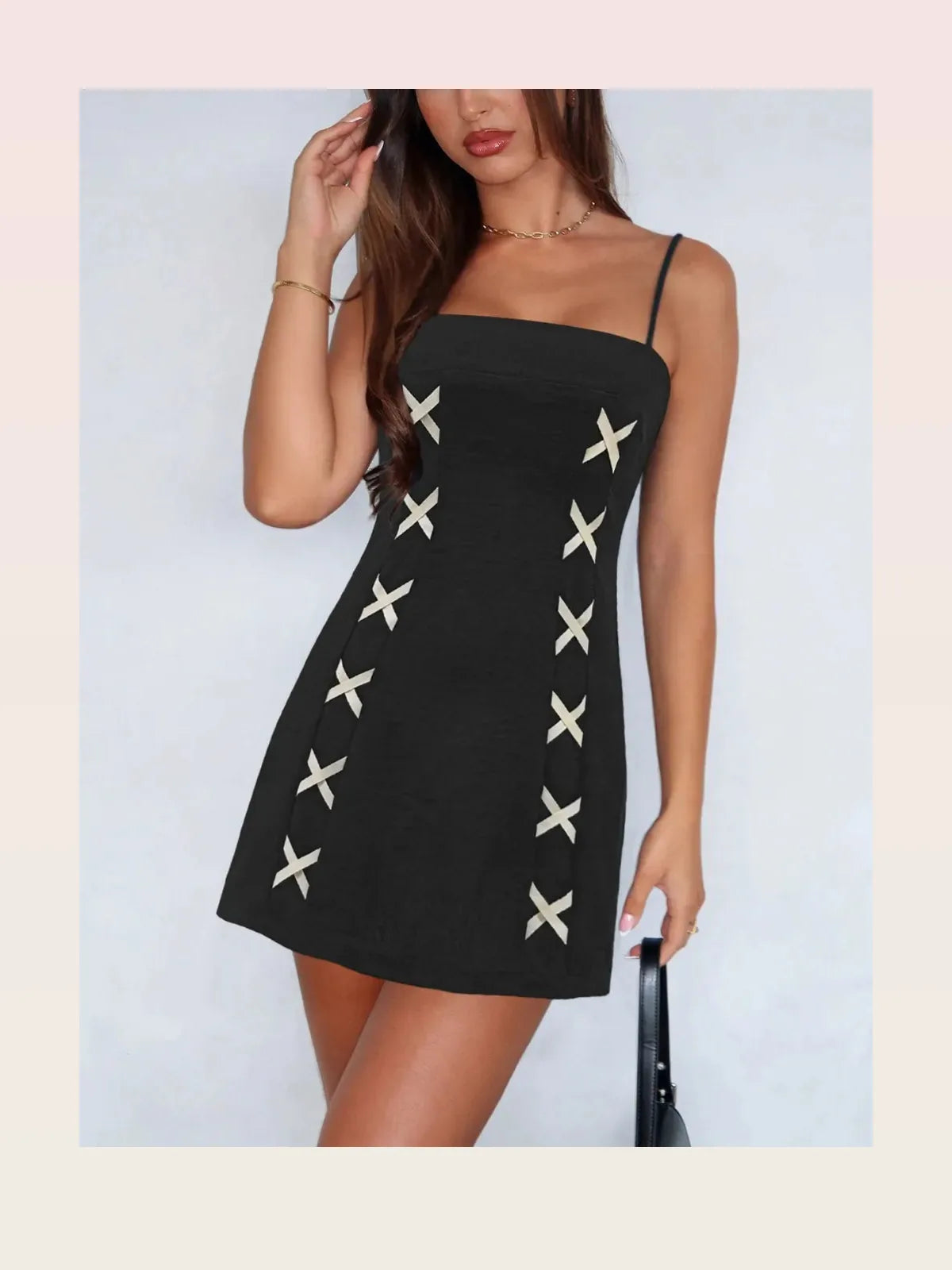 Stylish & Versatile Mini Cami Dress in Contrast Colors — styled showcase — Livostyle