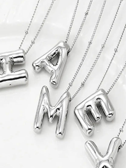 Copper Bubble Letter B Pendant Necklace — detail view — Livostyle