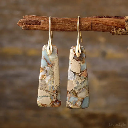 Copper Natural Stone Earrings — square view — Livostyle