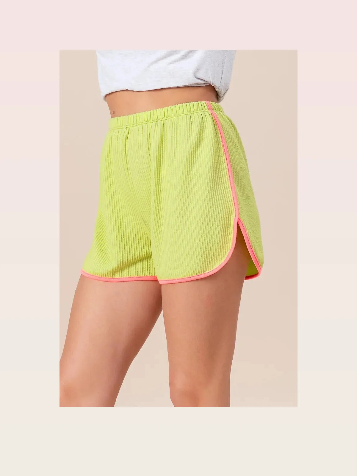 Cord Rib with Band Side Slit Shorts — styled showcase — Livostyle