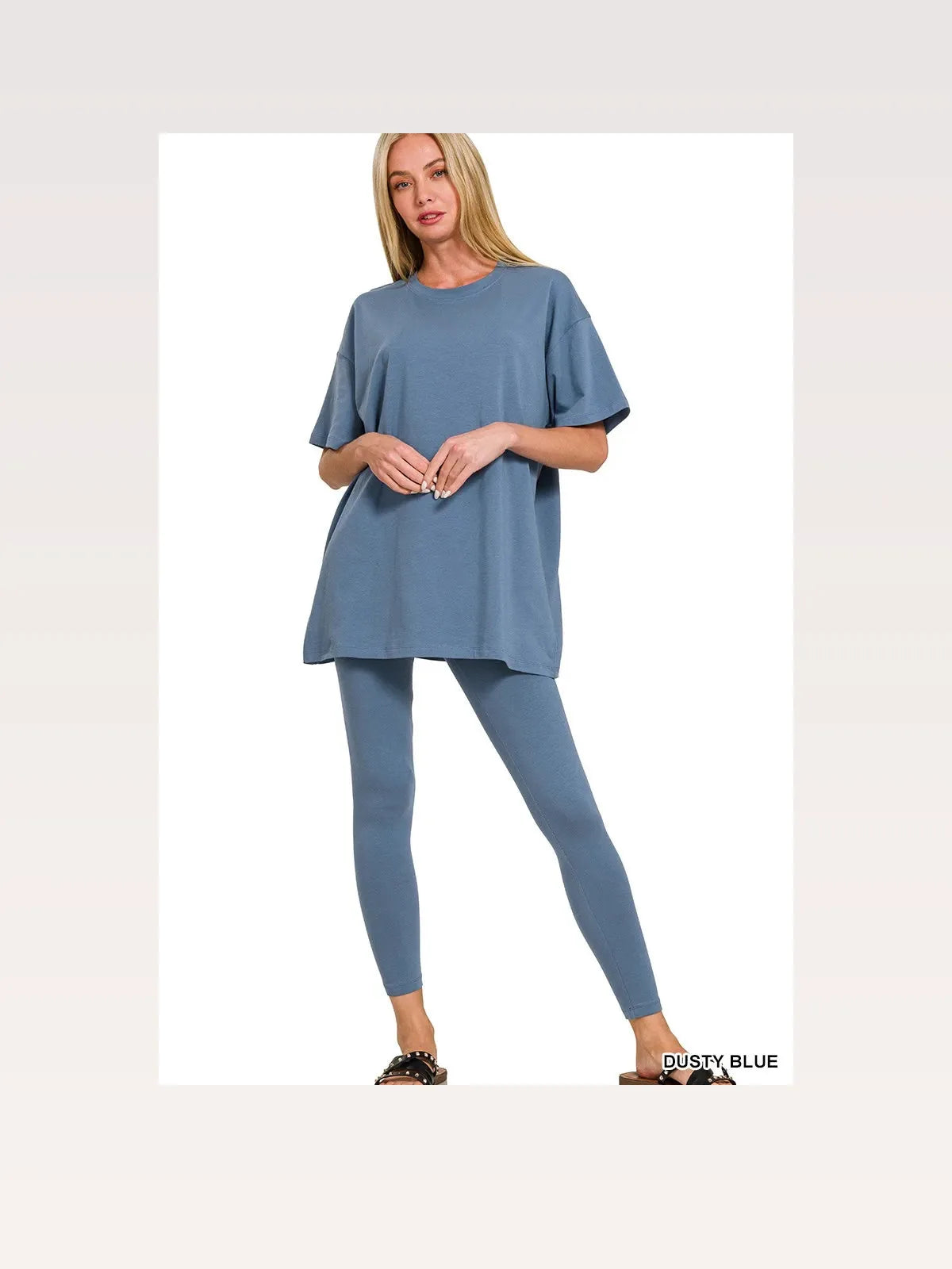 Cotton Round-Neck Top & Legging Set — styled showcase — Livostyle