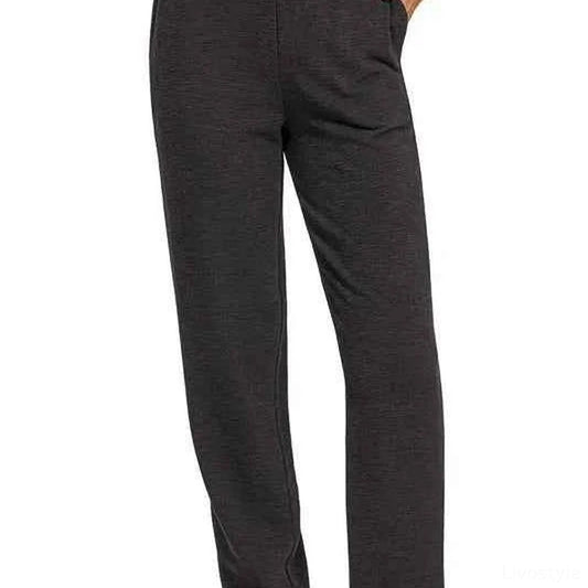 Cotton Slub Jogger Pants in BLACK — square view — Livostyle