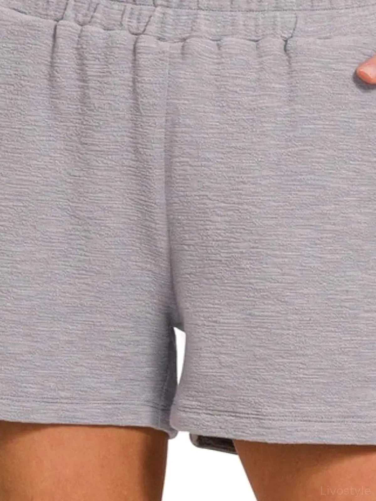 Relaxed Cotton Slub Shorts with Drawstring and Pockets – photo 2