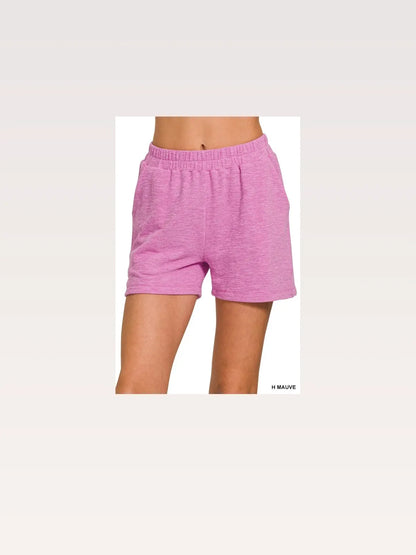 Cotton Slub Shorts in H MAUVE — styled showcase — Livostyle