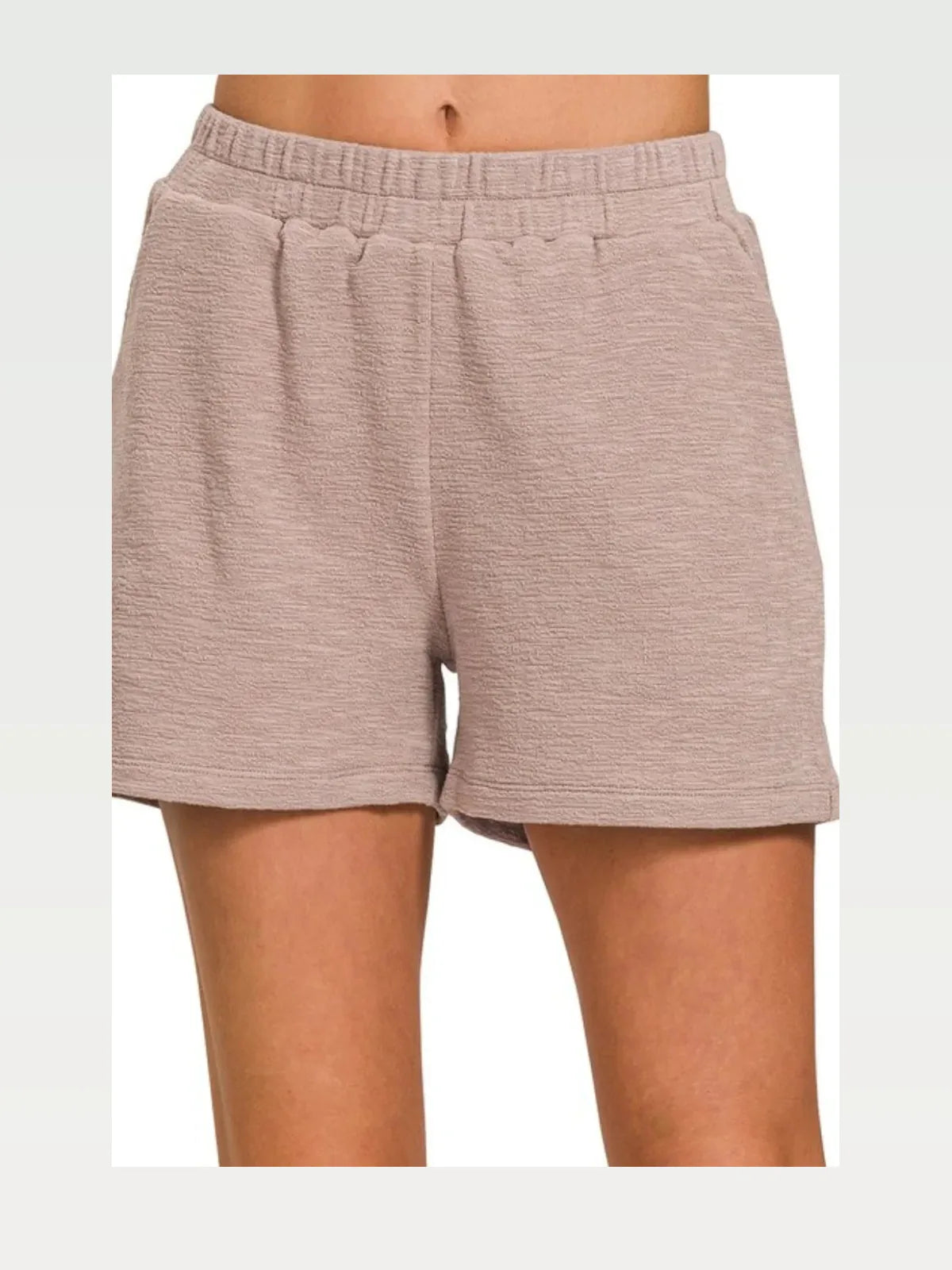 Cotton Slub Shorts in Ash Mocha — styled showcase — Livostyle