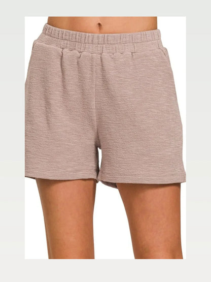 Cotton Slub Shorts in Ash Mocha — styled showcase — Livostyle