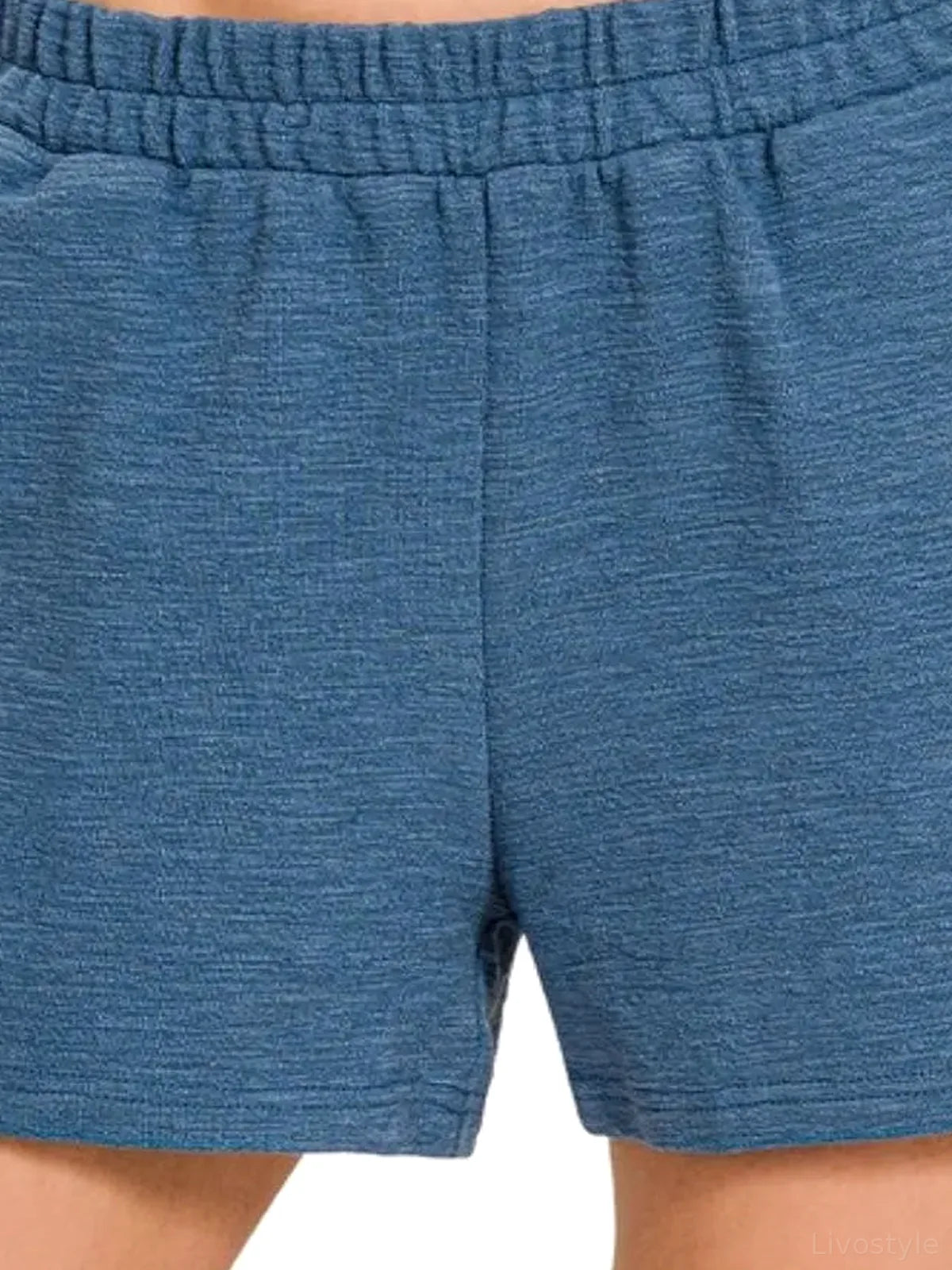 Cotton Slub Shorts with Adjustable Drawstring Waist – photo 2