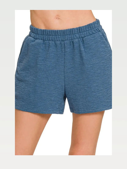 Cotton Slub Shorts with Adjustable Drawstring Waist – photo 3